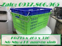 Giá sọt nhựa quai sắt dùng trong kho lạnh, sóng nhựa hở HS 011, sọt nhựa rỗng