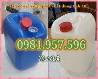 Can nhựa hóa chất 10L, can nhựa 10L chống tràn, can nhựa HDPE