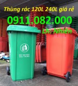 Thùng rác giá rẻ tại cần thơ- thùng rác 120l 240l 660l màu xanh- lh 0911082000