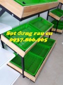 Sọt đựng rau viet grap, sọt cao 15, sọt rau củ trong siêu thị, sóng nhựa