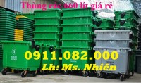 Thùng rác nhựa, thùng thu gom rác giá rẻ- thùng rác công cộng 120l, 240l, 660-