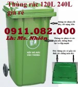 Thùng rác nhựa, thùng thu gom rác giá rẻ- thùng rác công cộng 120l, 240l, 660-