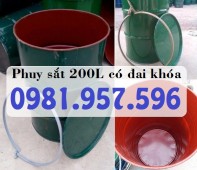 Phuy sắt đã qua sử dụng, phuy thép 200L, phuy thép cũ tại Hà Nội