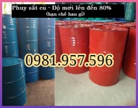 Phuy sắt 2 nắp vặn, thùng phuy thép cũ, phuy sắt 200L cũ