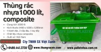 Thùng rác nhựa 1100 lít HDPE, Thùng rác nhựa 1000 lít composite khuyến