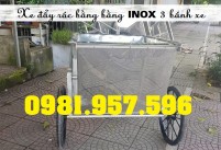 Xe đẩy rác Inox 400L, xe gom rác công nghiệp 400L, xe đẩy rác 400L