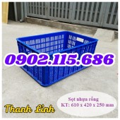 Thùng nhựa rỗng, sóng nhựa hở HS014, thùng nhựa cao 25cm, sọt nhựa rỗng cao 25cm