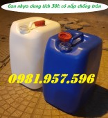 Can nhựa HDPE 30l, can nhựa đựng hóa chất