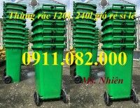 Thùng rác mới về mới 100‰ giá rẻ tại vĩnh long- Thùng rác 120l 240l 660l màu xan