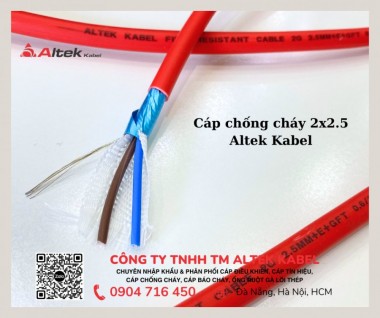 Cáp báo cháy, chống cháy chống nhiễu 2x2.5 Altek Kabel