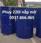 Phuy sắt cũ nắp kín 220l, phuy sắt nắp mở, phuy, bán các laoij phuy cũ mới, phuy