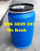 Thùng phuy nhựa 200 lít nắp mở đai sắt, thùng phi nhựa đạt chuẩn - 096 3839 597