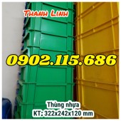 Thùng nhựa đặc B7 ,sóng bít có kích thước 322x242x120 mm, hộp nhựa B7, thùng nhự