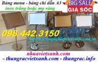 Bảng menu inox A3 - bảng chỉ dẫn inox A3 giá rẻ call 0984423150 – Huyền