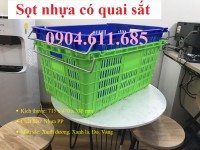 Sọt nhựa có quai sắt, sóng nhựa hở có quai, thùng nhựa sóng nhựa hở có quai sắt