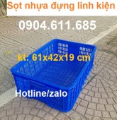 Sọt nhựa đựng hải sản, sọt nhựa KT 61x42x19 cm