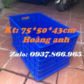 Sóng nhựa bít 5 bánh xe, sóng nhựa đựng hàng, thùng nhựa( kt: 78*50*43cm)