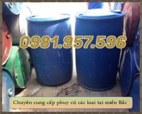 Phuy nhựa đã qua sử dụng, phuy nhựa 200L cũ, phuy nhựa nắp kín