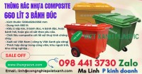 Thùng rác composite 660 lít 3 bánh giá rẻ