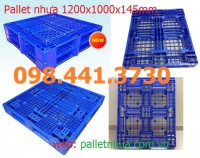 Pallet 2 mặt 1200x1000x150mm màu xanh khuyến mãi Hotline (028) 6279.0375 - 09