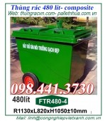 Thùng rác nhựa 480 lít composite bánh đúc