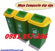 Thùng rác 60l nhựa Composite, thùng rác 60l nắp lật