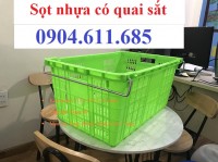 Sọt nhựa có quai sắt đựng hàng, sọt nhựa quai sắt, thùng nhựa rỗng