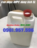 Can nhựa 5L đựng hóa chất, can nhựa HDPE nguyên sinh 5L