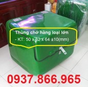 Thùng chở hàng có giá dây đa năng, thùng ship hàng có logo quảng cáo thương hiệu