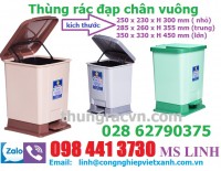 Thùng rác đạp chân vuông HT