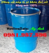 Phuy sắt có khóa đai sắt mới, phuy thép 200L nắp to