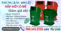 Thùng rác nhựa 100 lít nắp hở có đế