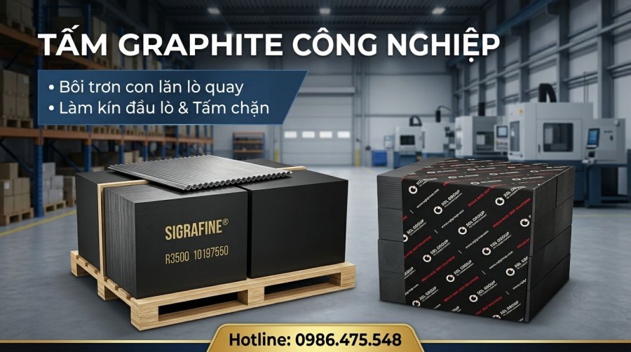 Graphite tấm bôi trơn con lăn lò quay, Graphite làm kín đầu lò, tấm chặn Graphite