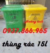 Thùng rác nhựa HPDE 15l, thùng rác các loại, bán thùng rác đạp chân tại hà nội