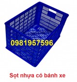 Sọt nhựa, sọt nhựa có bánh xe, sóng nhựa hở có bánh xe, sọt nhựa lớn có bánh xe