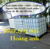 Thùng 1000l có khung thép, bồn nuôi cá, bồn chứa dung dịch lỏng