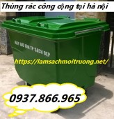 Cung cấp thùng rác nhựa 660l công nghiệp, thùng rác tại công sở, thùng rác trong