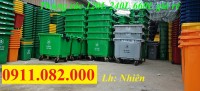 Sỉ lẻ thùng rác nhựa giá rẻ- thùng rác 120L 240L 660L màu xanh giá sỉ- lh 09110