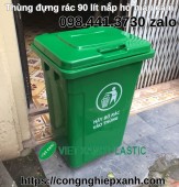 Thùng đựng rác 90 lít nắp hở-Thùng đựng rác 90 lít nắp kin-Thùng rá