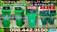 Thùng rác nhựa 120 lít nắp hở