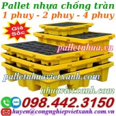 Pallet nhựa chống tràn dầu - hóa chất dùng đặt 1 phuy - 2 phuy - 4 phuy
