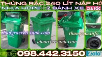 Thùng rác nhựa 240 lít nắp hở