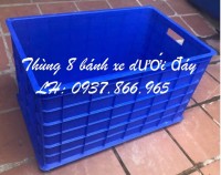 Thùng nhựa đặc có bánh xe 78*63*55cm, thùng nhựa kích thước lớn, thùn