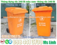 Thùng rác 240 lít màu cam - giảm giá gốc tại kho