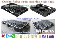 Combo Pallet nhựa màu đen xuất khẩu 1200x800x120mm