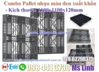 Combo Pallet nhựa màu đen xuất khẩu 1100x1100xx120mm