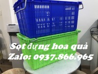 Sóng nhựa hở có quai, sọt nhựa, sọt có quai đựng thực phẩm, sọt dùn