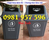 Thùng rác dung tích 60L, thùng rác nắp lật, thùng rác văn phòng