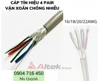 Cáp tín hiệu vặn xoắn chống nhiễu 18AWG, 4 Pair Altek Kabel