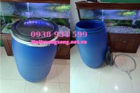 Thùng phuy nhựa 200 lít đai sắt nắp hở